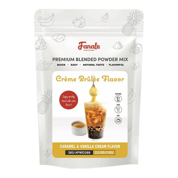 A 2.2 lb bag of Fanale Crème Brûlée flavored premium blended powder mix.
