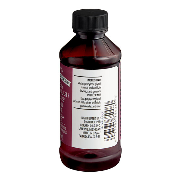 A 4 fl. oz. bottle of LorAnn Oils Buttery Sweet Dough Bakery Emulsion.