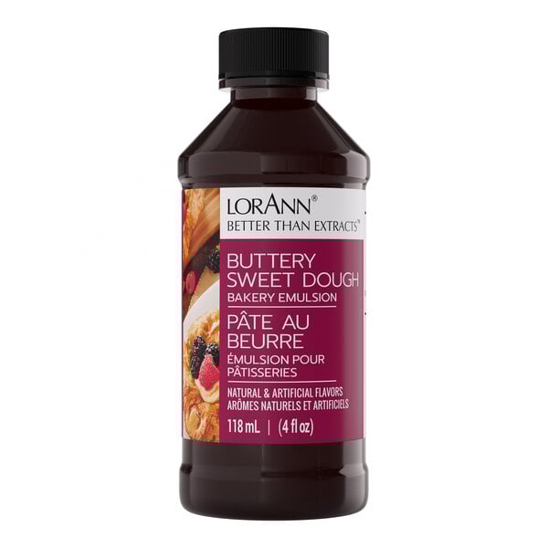 LorAnn Oils 4 fl. oz. Buttery Sweet Dough Bakery Emulsion - 6/Case
