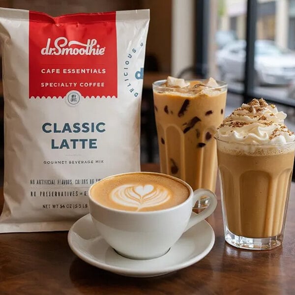 Dr. Smoothie Cafe Essentials Classic Latte Beverage Mix 3.5 lb. - 5/Case