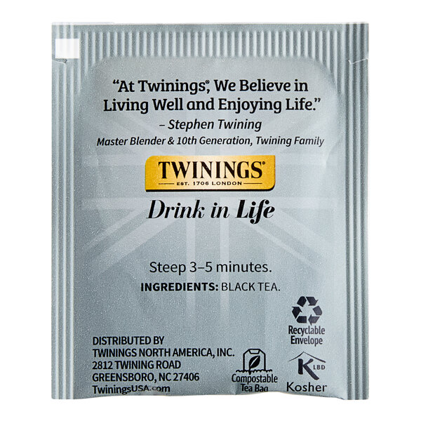A package of Twinings Prince of Wales Tea Bags.