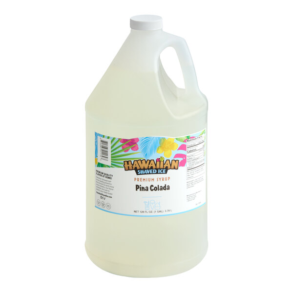 Hawaiian Shaved Ice Pina Colada Snow Cone Syrup 1 Gallon - 4/Case