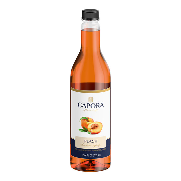Capora Peach Flavoring Syrup - 6/Case