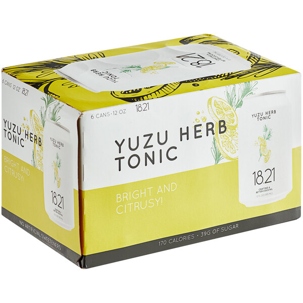 A 4-pack of 18.21 Bitters Yuzu Herb Tonic.