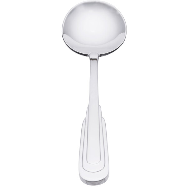 A Oneida Cityscape stainless steel spoon with a handle.