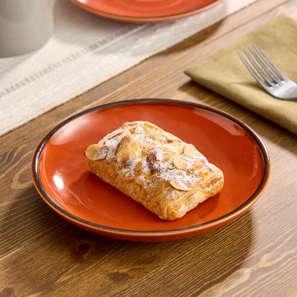 Acopa Keystone 7" Sedona Orange Porcelain Coupe Plate - 24/Case