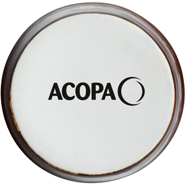 A white drum with the black text "Acopa" on a white circle.