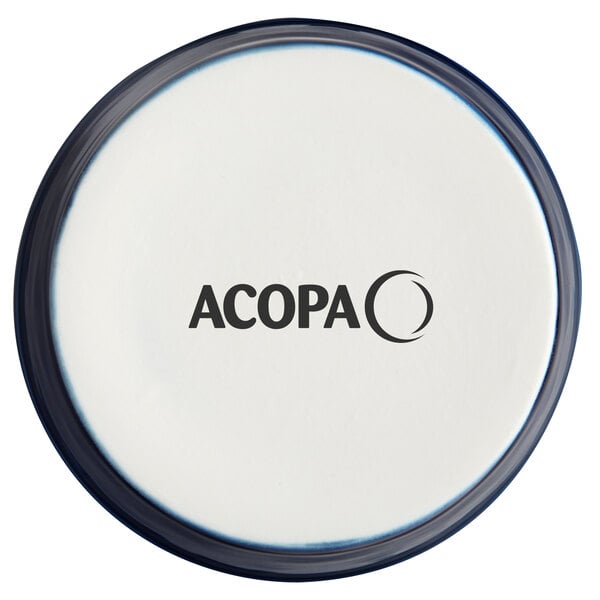 A white button with the word "Acopa" in blue.