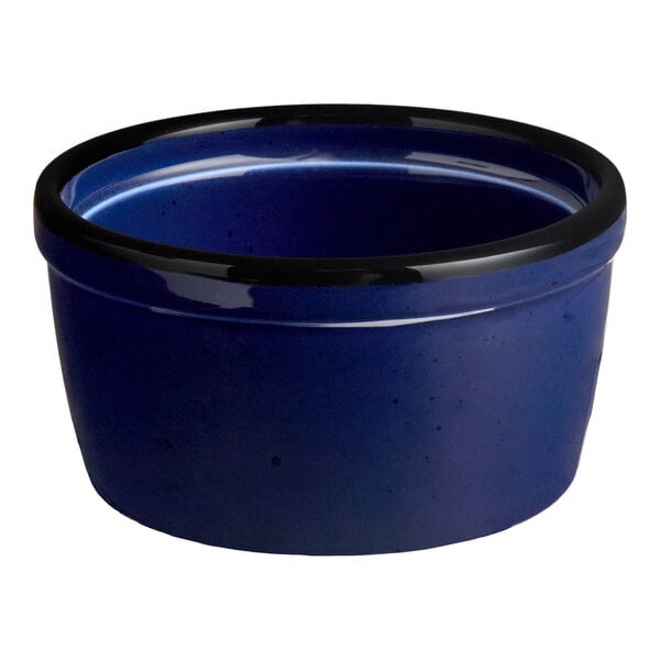 Acopa Keystone 7 oz. Azora Blue Porcelain Ramekin - 48/Case