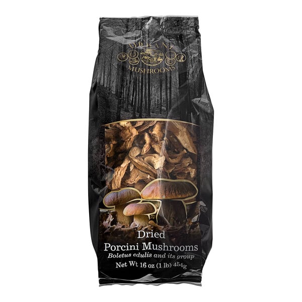 A case of Urbani Truffles Dried Porcini Mushrooms in plastic bags.