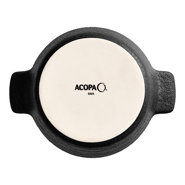 A white Acopa porcelain mini casserole dish with handles.