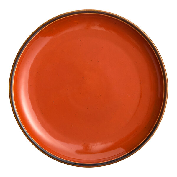 Acopa Keystone 10 1/2" Sedona Orange Porcelain Coupe Plate - 12/Case