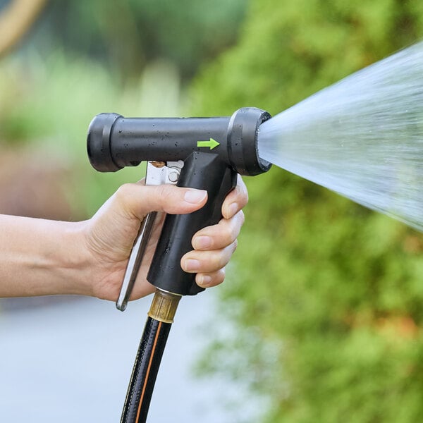 Regency 3/4" Black Brass Spray Nozzle with Metal Handle - 7 GPM