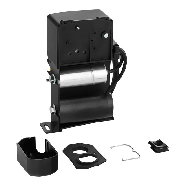 An Avantco compressor components kit in a black box with a black plastic cover on a white background.