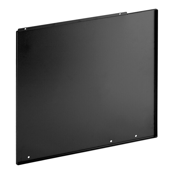 A black metal Narvon left side panel with screws.