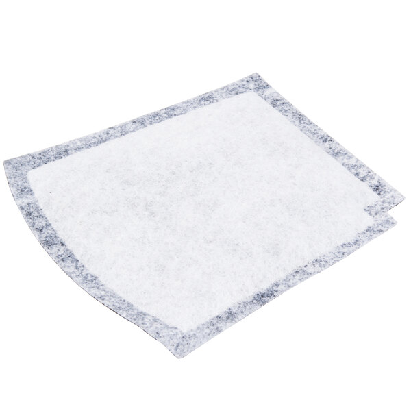 A white square Hamilton Beach carbon filter with a gray border and black center.