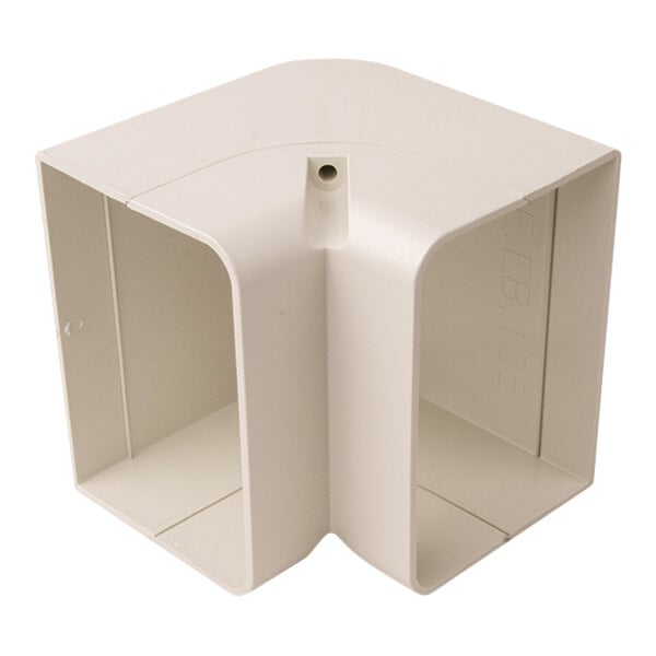 A white plastic DiversiTech 90-degree elbow with a hole.