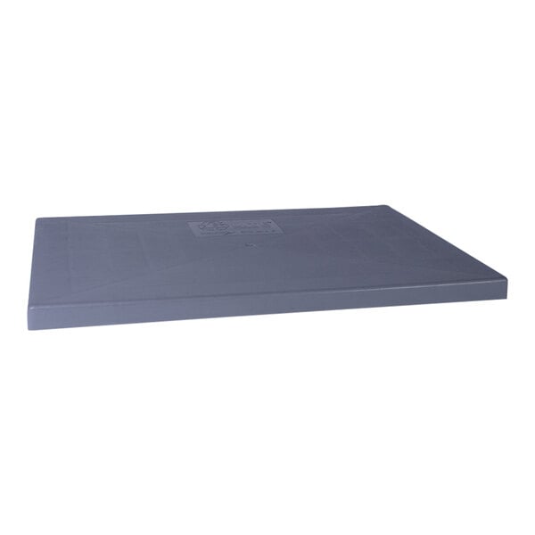 A grey rectangular DiversiTech plastic equipment pad with a label.