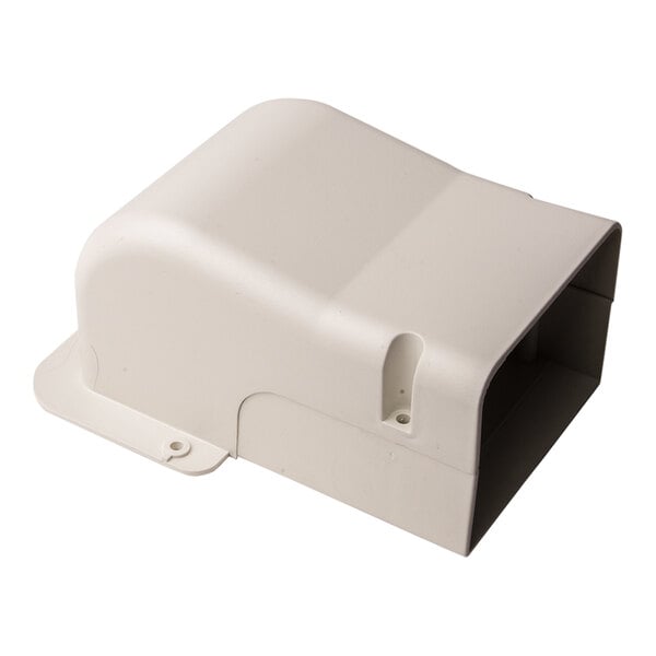 A white plastic box with a hole and a white cover.