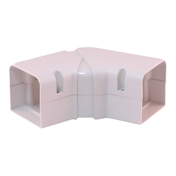 A white plastic DiversiTech flat bend with two holes.
