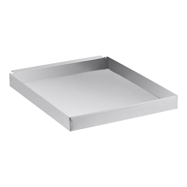 A rectangular stainless steel grease or crumb tray designed for use with Avantco CAG-60 and CAG-24 Series griddles.