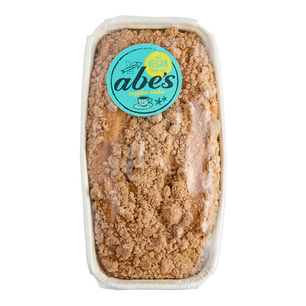 Abe's Vegan Coffee Cake Pound Cake in a container.