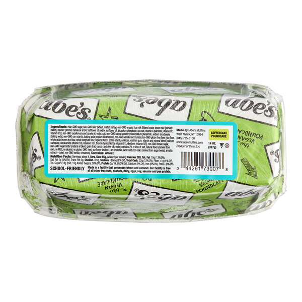 Abe's Vegan Coffee Cake Pound Cake package.