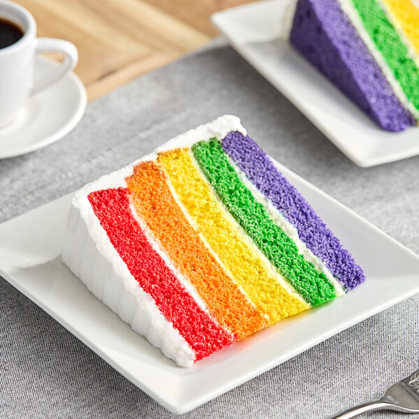 David's Cookies Rainbow Cake Slice 7 oz. - 24/Case