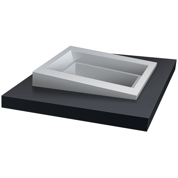 A white rectangular Hatco drop-in cold food well with a black lid.