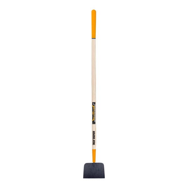 A True Temper sidewalk scraper with a wooden handle and cushion end grip.