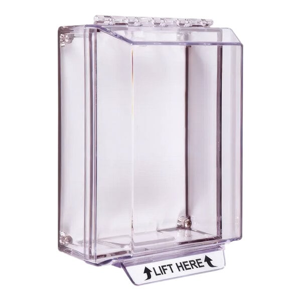 A clear plastic rectangular cover with a clear surface.