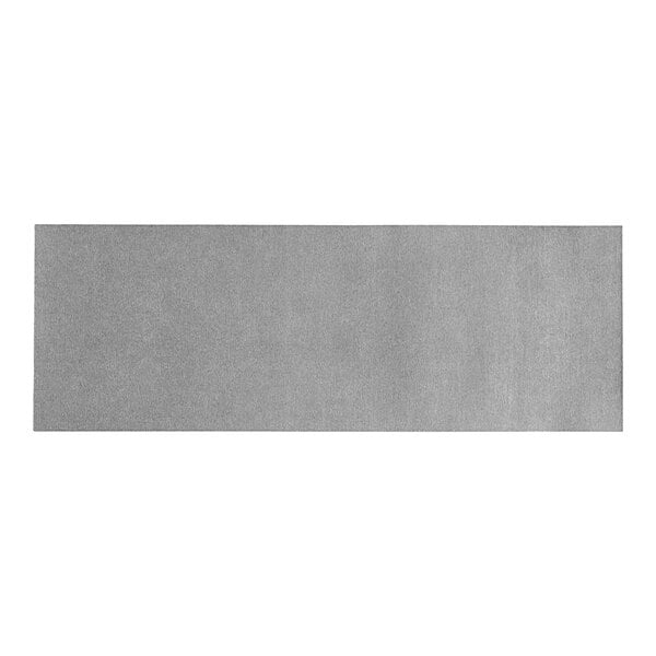 A rectangular grey self-adhering paper napkin band.
