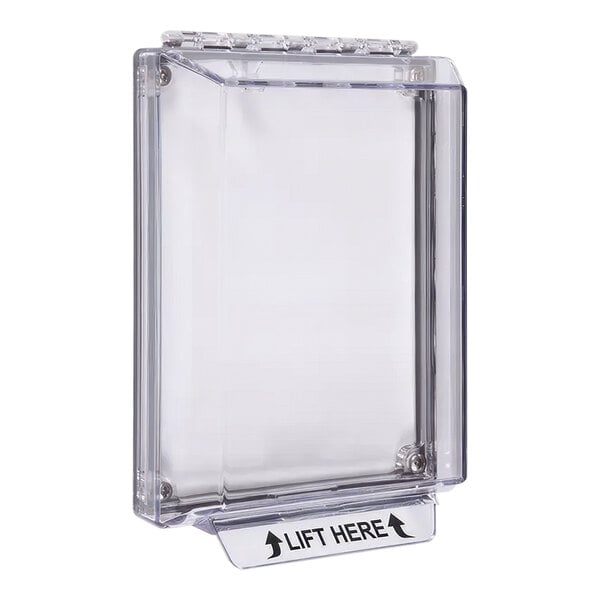 A clear rectangular low-profile cover for a stopper station.