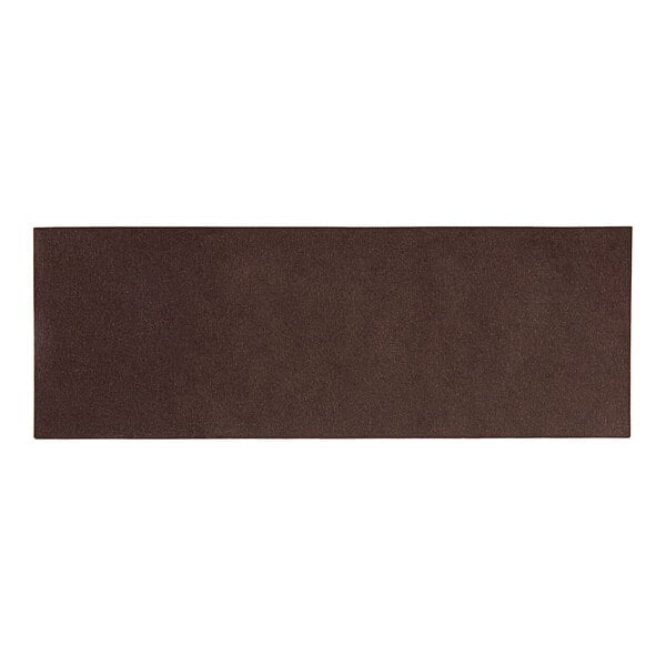 A rectangular brown object with a white background.