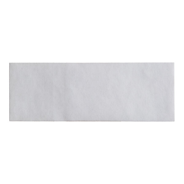 A white rectangular paper napkin band with black lines on a white background.