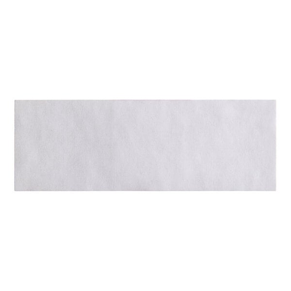 A white rectangular paper napkin band.