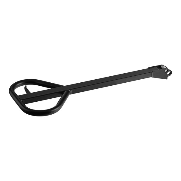 A black metal Lavex handle with a metal handle on it.
