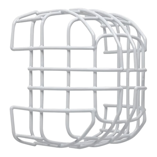 A white wire cage for a Safety Technology International Horn/Strobe/Speaker.