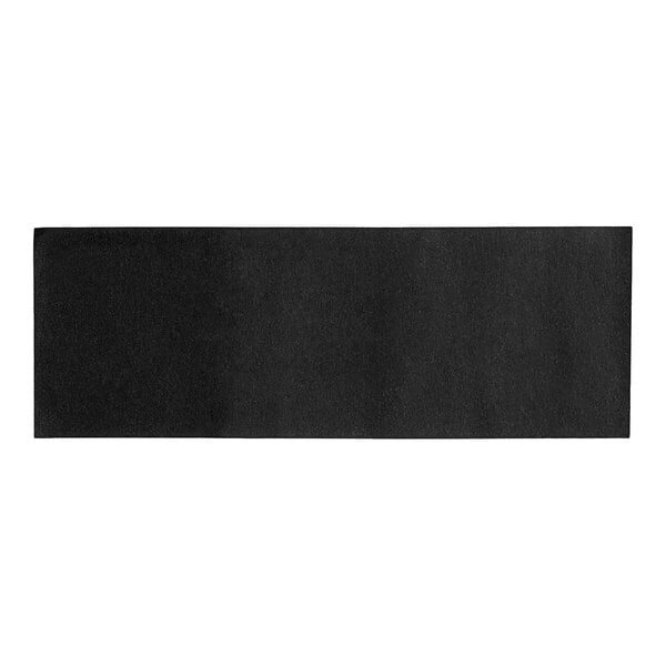 A black rectangular paper napkin band on a white background.