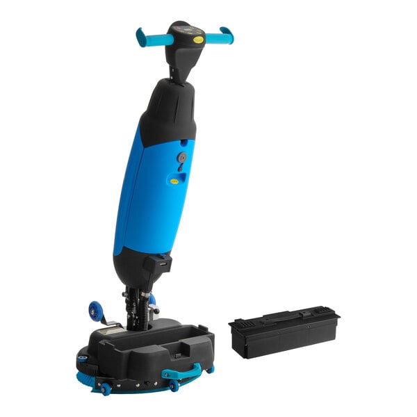 Lavex 17" Lithium-Ion Cordless Walk-Behind Dual-Disc Floor Scrubber with Scrub Brushes - 1.72 Gallon