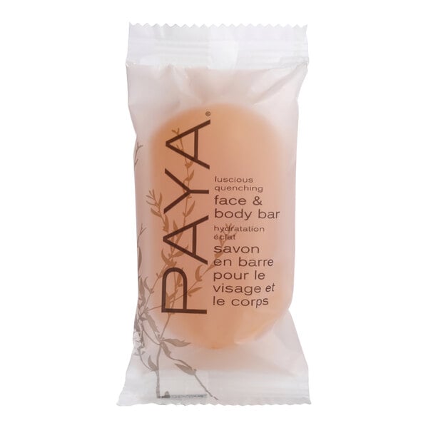 PAYA 1.25 oz. Orange / Papaya Sulfate-Free Translucent Face & Body Bar Soap - 288/Case