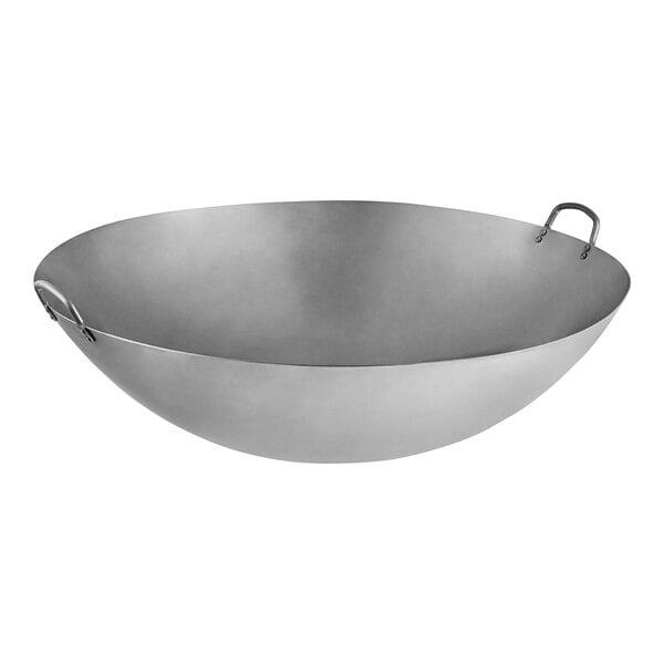 An Emperor's Select carbon steel wok with handles.