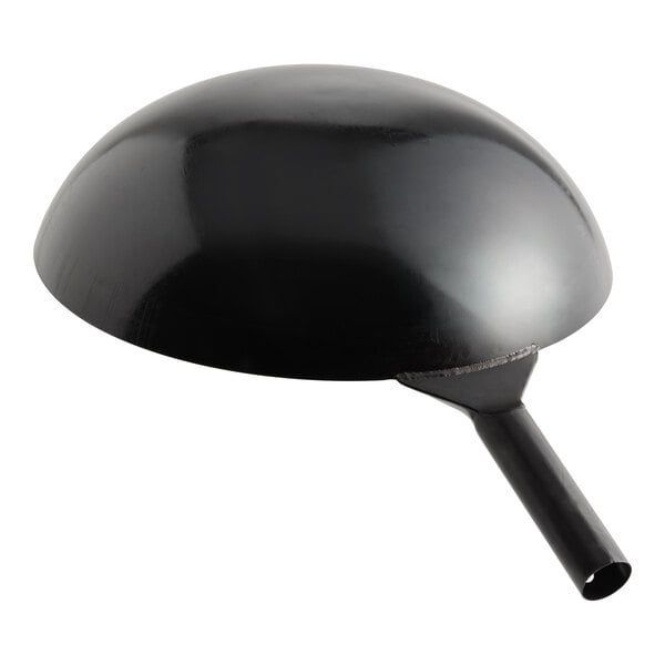 A black 16-inch oxidized carbon steel mandarin wok with a single handle.