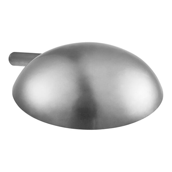An Emperor's Select carbon steel wok with a silver metal surface and a handle.