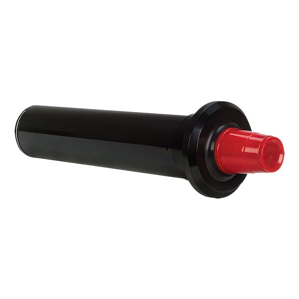 A black Dispense-Rite cup dispenser with interchangeable white baffles.