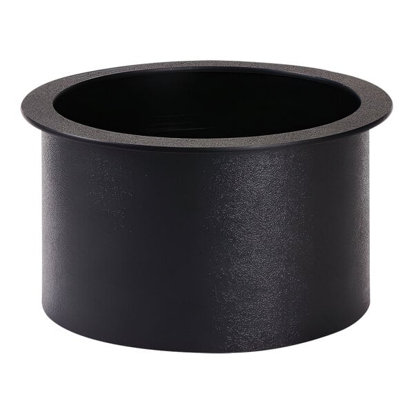 A black cylinder with a black top.
