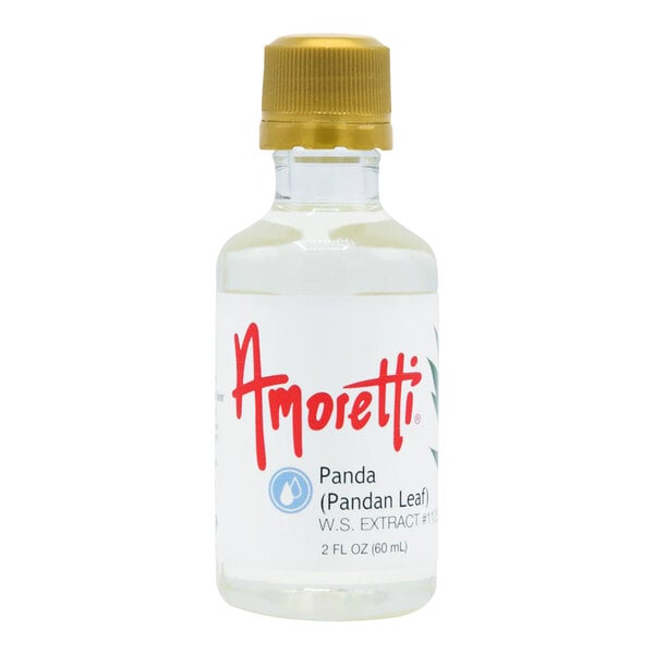 A bottle of Amoretti Pandan Leaf Extract with a white label.