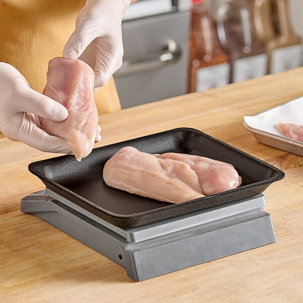 CKF 87837 (#8P) 10 1/2" X 7 15/16" x 1 3/16" Black Foam Meat Tray - 200/Case