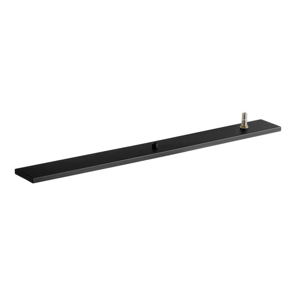 A long, narrow black matte stainless steel surface-mount beer drip tray with a built-in rinser.