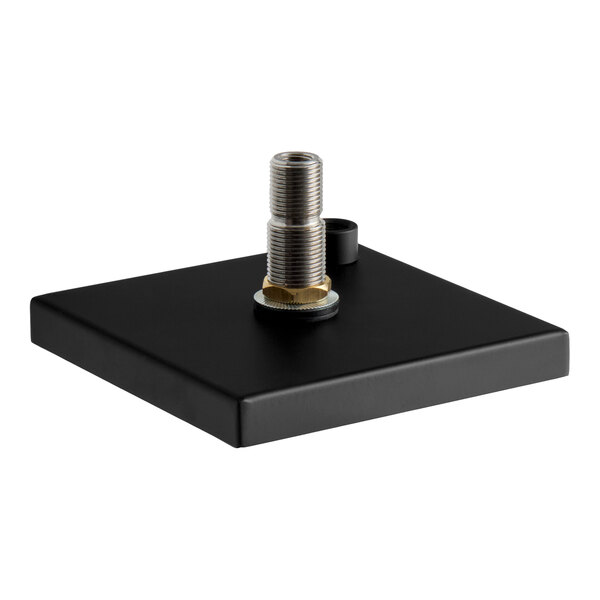 A black matte stainless steel surface-mount beer drip tray with a built-in rinser.
